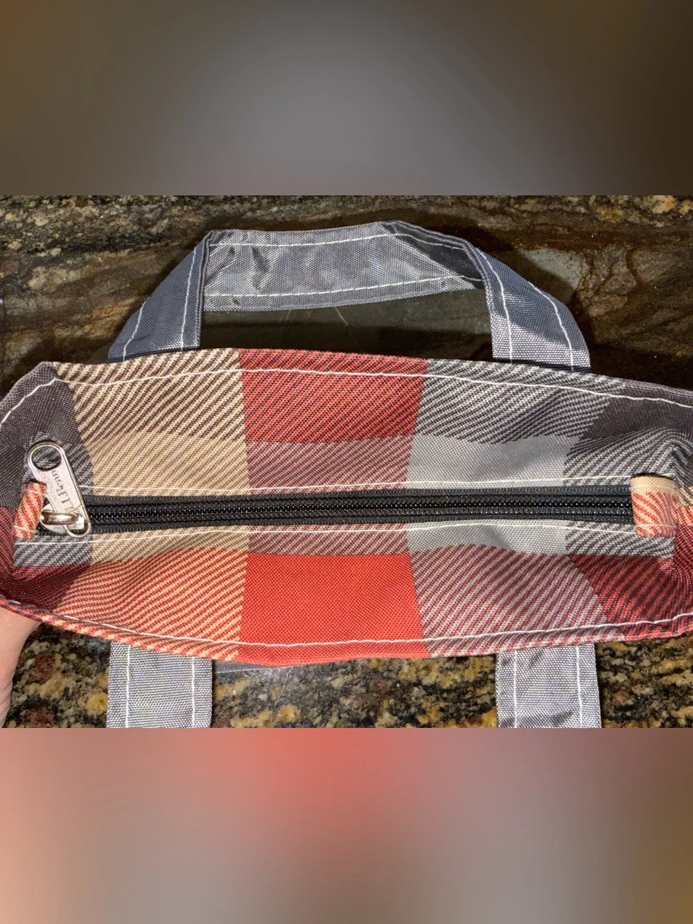 L.L. Bean Plaid Canvas Tote